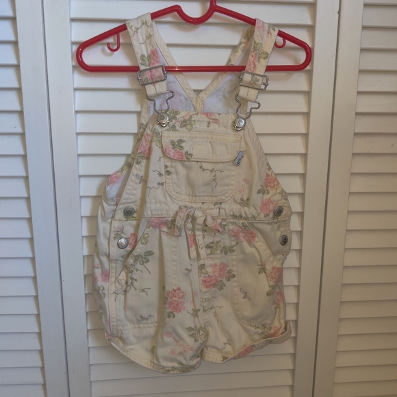 Sprockets Floral Print Kids Overalls Shortalls Size 18M - Picture 1 of 4